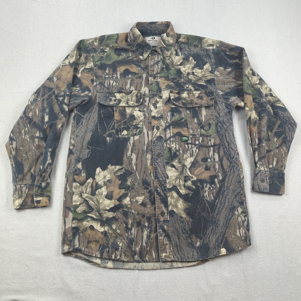 Vintage Mossy Oak Shirt Mens Medium Break Up Camo Hunting Outdoors 90s